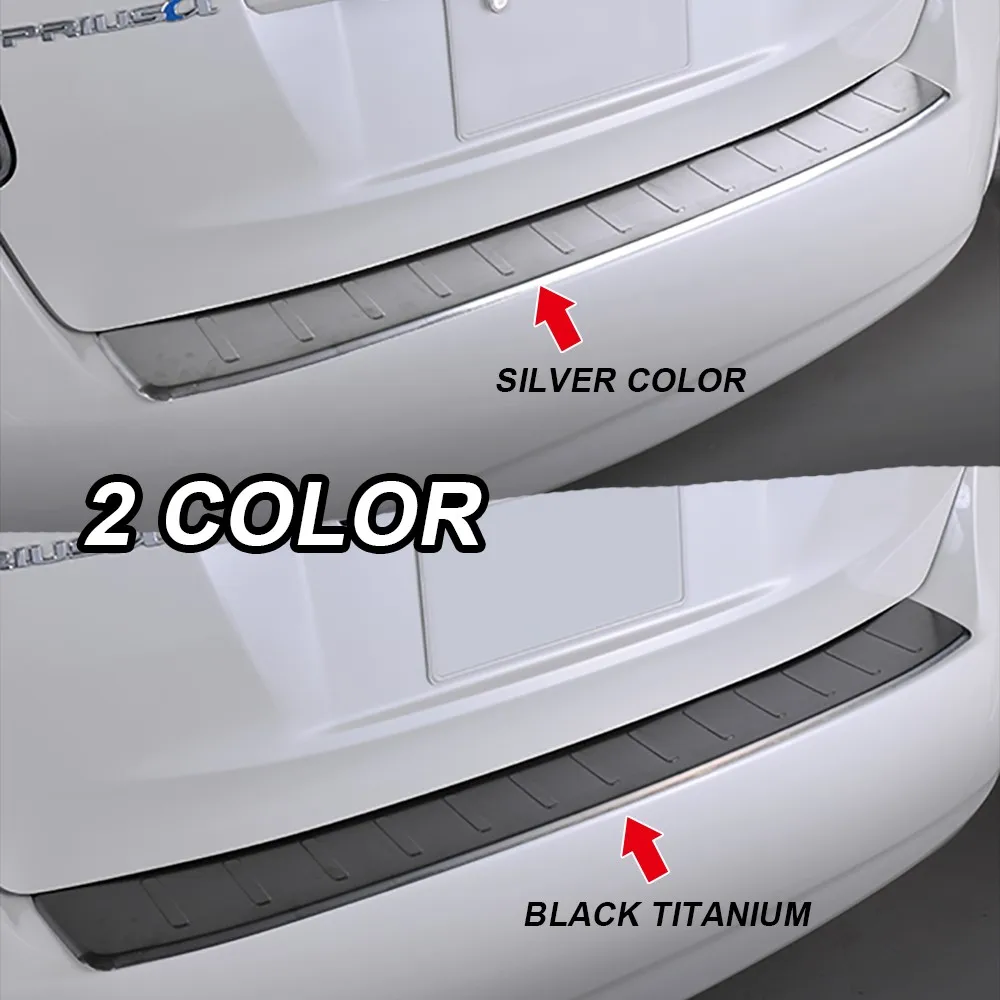 Car Rear Bumper Protection Stainless Steel Exterior Trim Anti-Kicked Scratch Rear Guard Plate Sticker for Toyota Prius A ZVW40