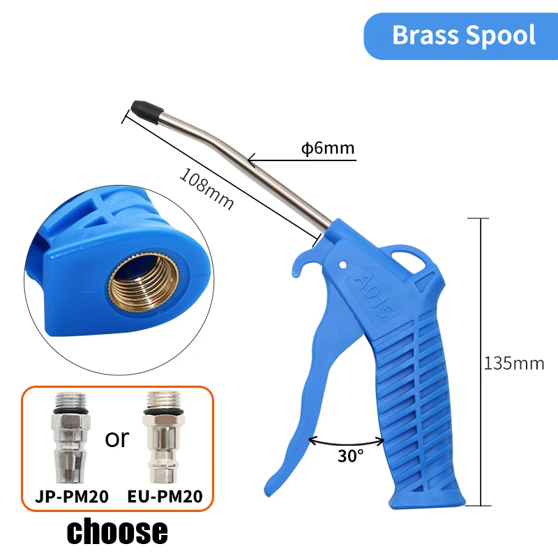 NUODA Pneumatische Luftblaspistole Typ EU und Japan Blasende Airsoft-Pistolen Reinigungswerkzeug Staubspray 1/4" Port Duster Clean