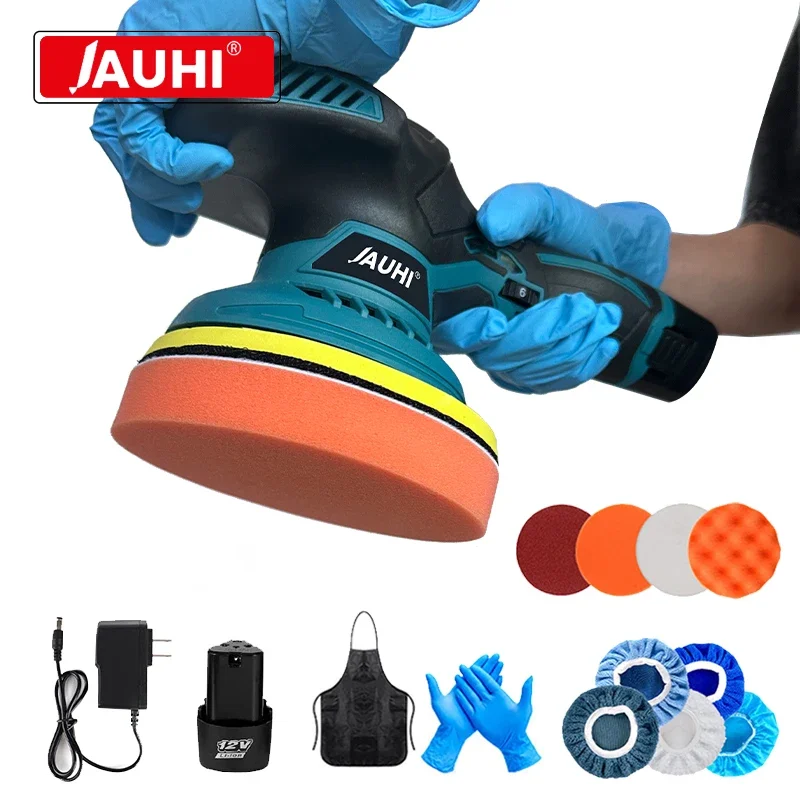 

6000RPM 12V Cordless Car Polisher 6 Speed Adjustment Electric Dual Action Wireless Car Polishing Machine and Waxing Power Tools