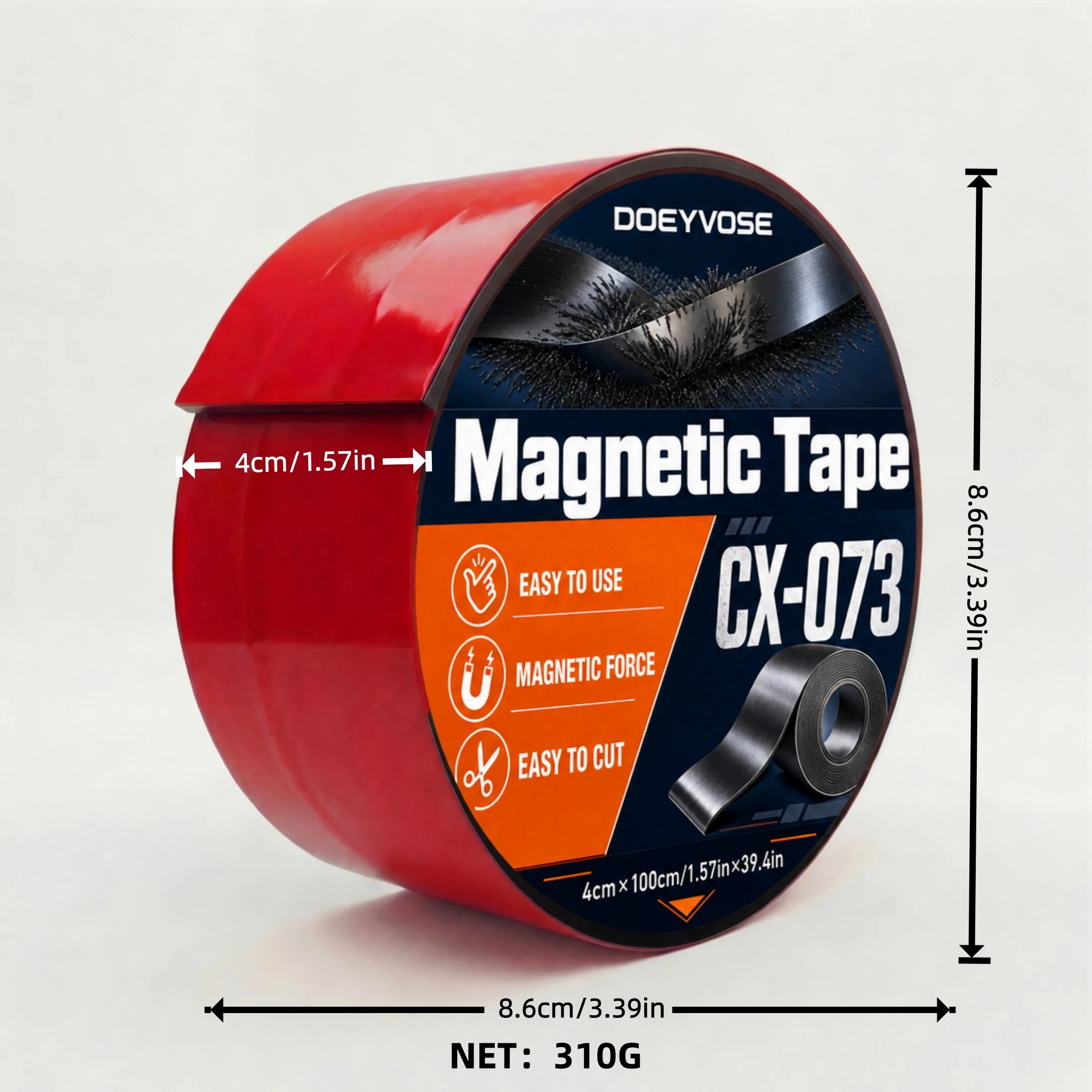 Rubber Magnetic Tape With Adhesive Backing 4cm2mm1m Multipurpose Magnet Sticker