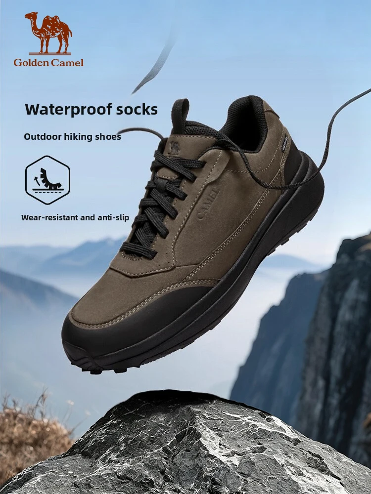 Golden Camel Men Hiking Sneakers 2026 Autumn Trekking Climbing Shoes Anti-slip Wrapping Shock-absorbing Lightweight Outdoor Shoe