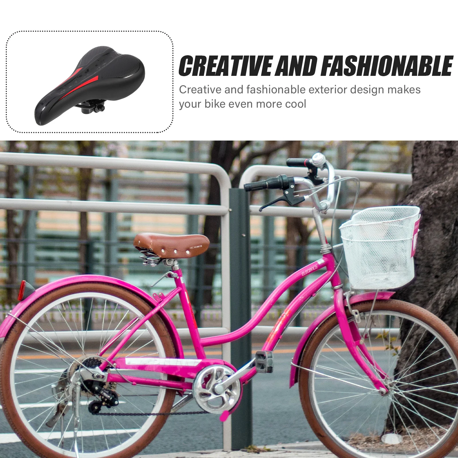 

Comfortable Waterproof Bike Saddle Thickened Pad Creative Design Suitable for Mountain Road Racing Bikes Easy Install Long