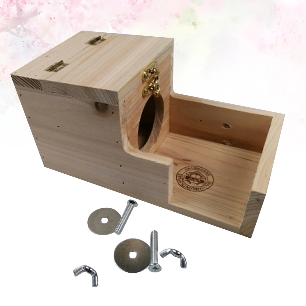 

1 Set Natural Wooden Cabin Hamster House Adorable Pet Hut Creative Open/Close Flat Hamster Cabin Rat Room with Ladder Board Acce