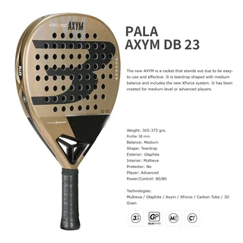 Bullpadel TENNIS PADDL IONIC AXYM POWER23 Shockp ไม้เทนนิสเส้นใย Racquet 375g Fast Control Tennis Balance พาเดล Bull