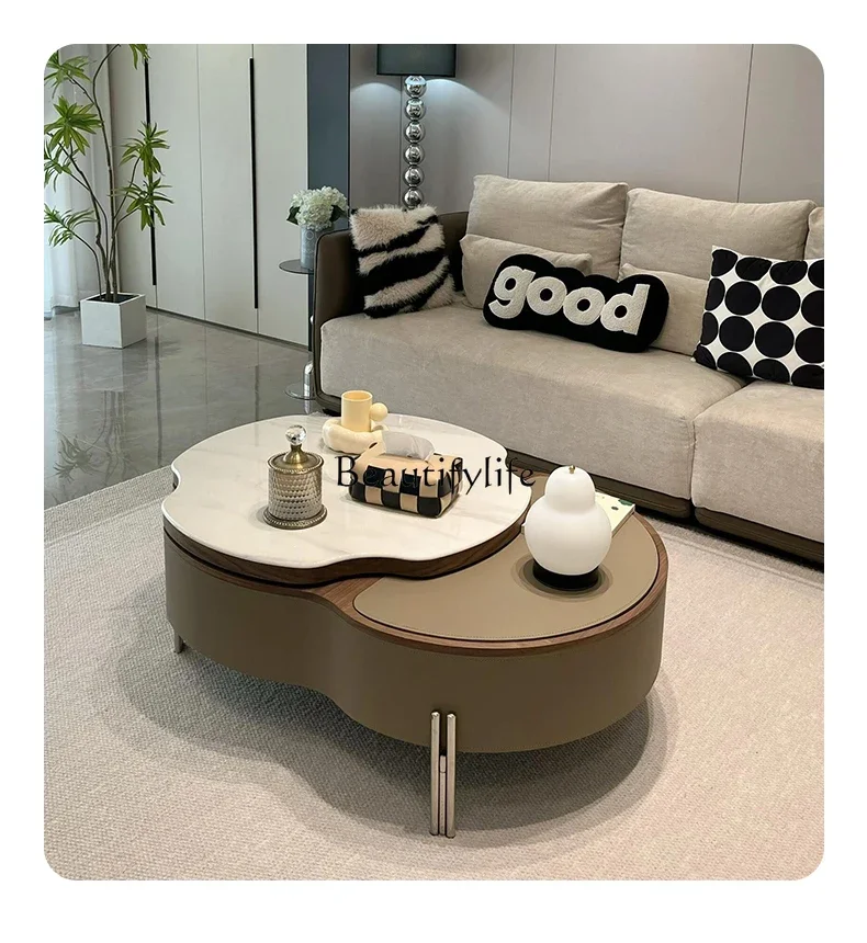 Coffee Table Living Room New MicroLite Lifting Coffee Table Home Creative High Sense Designer Dual-Use