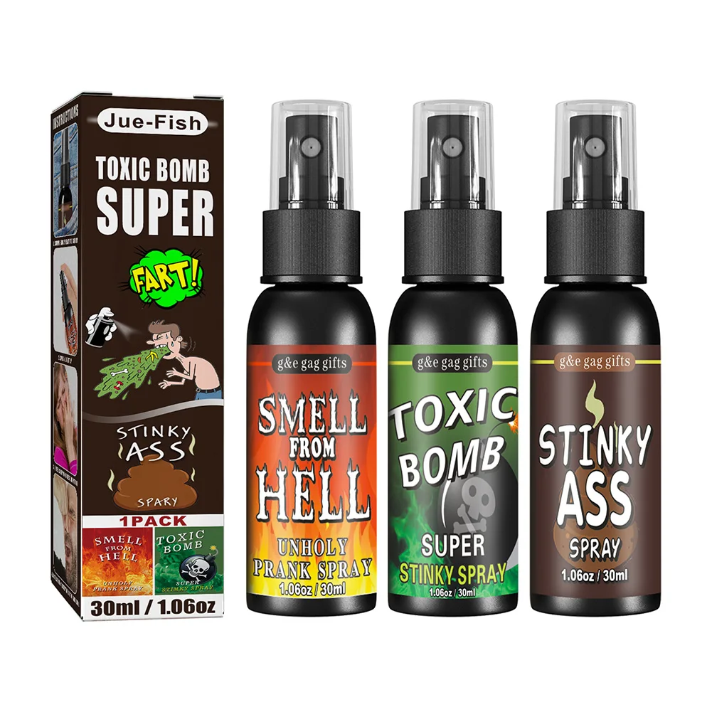 30ml peido mordaça spray brincadeira piada spray de plástico pode fedor para adultos crianças terrible stinky peido spray não tóxico halloween brinquedos engraçados