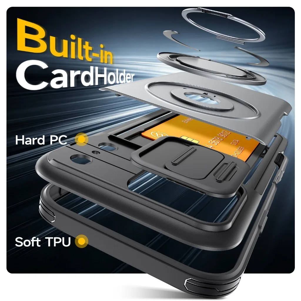 Multifunctional Wallet Phone Case For iPhone 18 17 16 15 14 13 Pro Max, latest MagSafe Magnetic Kickstand Slide ultra-thin Cover view 5