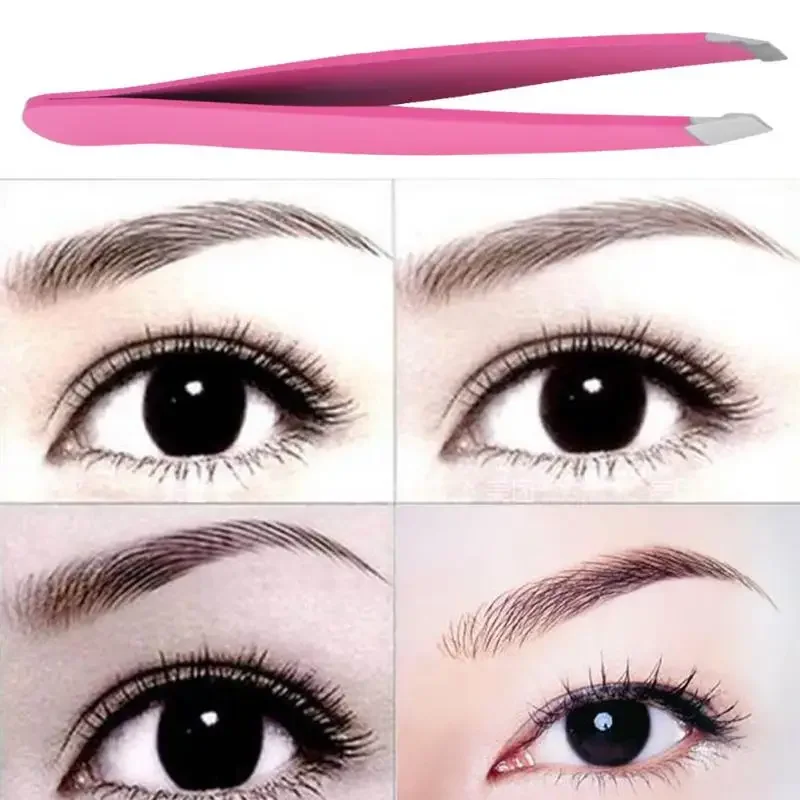 EyeblogugTweezers-Pince à épiler en acier inoxydable, épilation du visage, tondeuse à sourcils, pince à cils, beauté cosmétique, outils de maquillage, livraison directe, 1PC