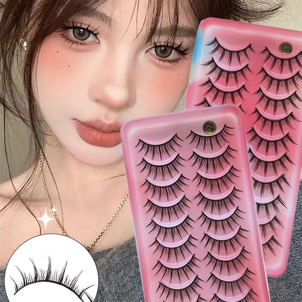 Pestañas postizas para mujer, una sola pieza, pequeño diablo, cómic, pestañas gruesas, estilo de ojos agrandar, maquillaje largo diario, Natural, tu H6R7