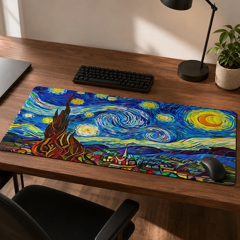 Mouse Pad Gaming Starry Night printon demand Home Mousepad XXL MousePads keyboard pad Natural Rubber Carpet Non-Slip Mouse Mats