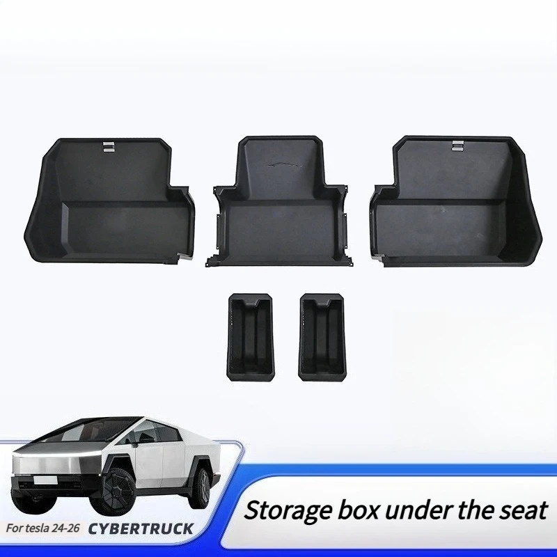 2024-2026 Cybertruck three-layer rear seat bottom storage box, original mold opening, tool storage box