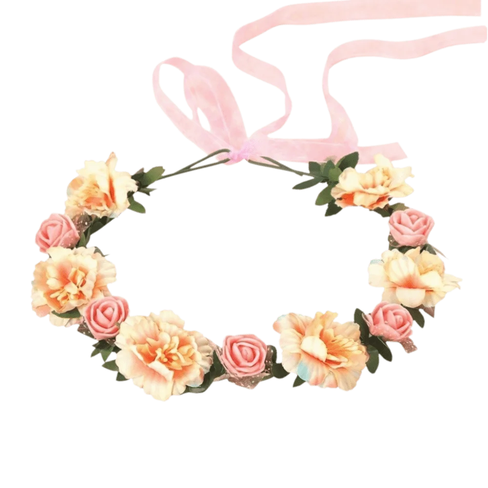 Simulated Flower Floral Headband Korean Style Garland Flower Crown Hairband Hair Accessories Wedding Headpiece Beach Party