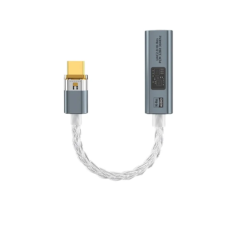 

USB DAC Headphone Amp, Type C to 3.5mm Dongle DAC, Portable HiFi Adapter for Phone PC, External Sound Card