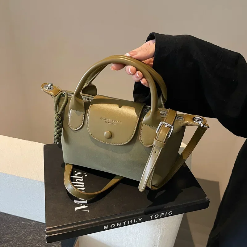 

2025 Trendy Women's Nylon Dumpling Bag By Luxury Label - Ultra - Chic, Color - Block Accent, Multiple Carrying Ways,