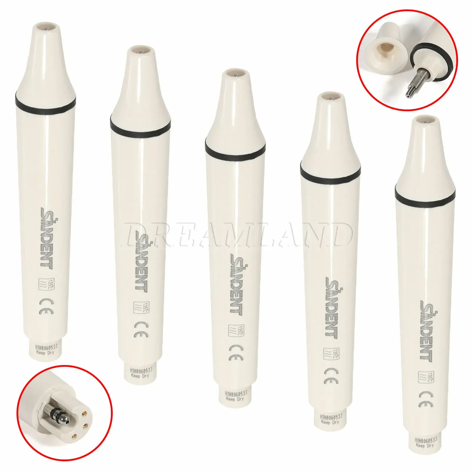 5 PCS Dental Ultrasonic Piezo Scaler Scaling Handpiece Fit for EMS Woodpecker Turbine