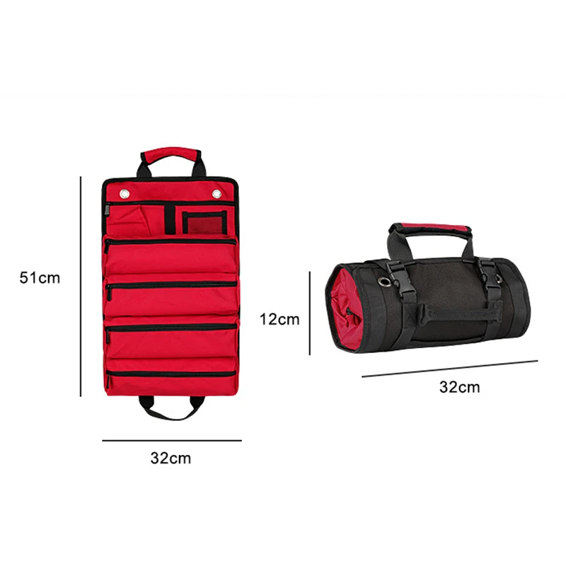 Multi-Purpose Hardware Tool Bag Multi Pocket Professional Pouch Roll UP Portable Small Tools Electrician Organizer Bag