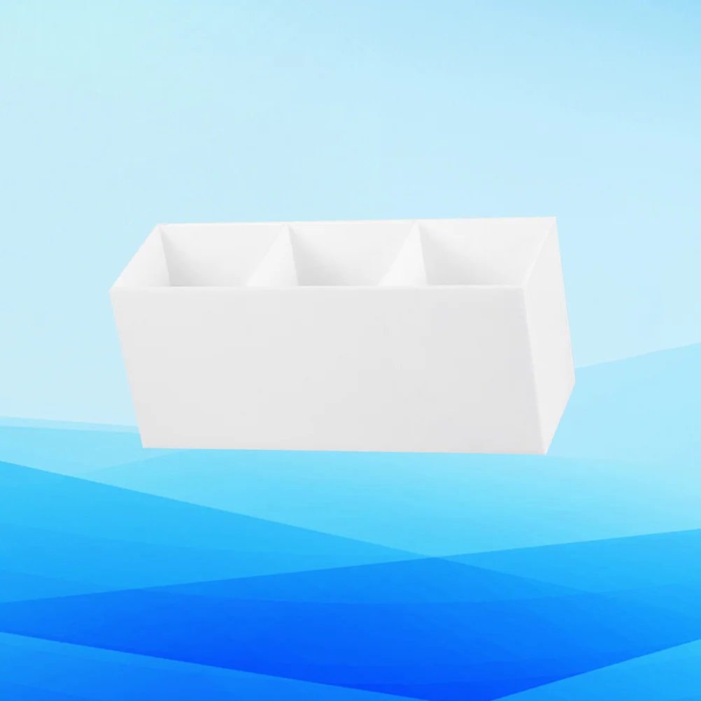 Make-up Lagerung Box 3-Gitter Desktop Halter Für Lippenstift Mascara Nagellack Schmuck Organizer Weiß Kunststoff Rack Augenbraue