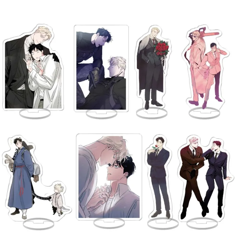장미와 샴페인 한국 애니메이션 주변기기 Zheng Yiyuan 아크릴 스탠드 Collectible Desk Ornaments 크리 에이 티브 생일 선물 장난감