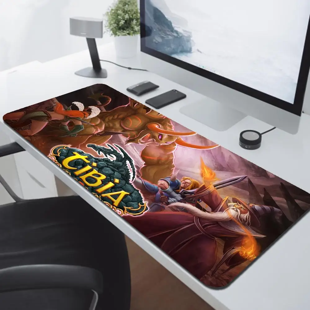 Tibia Large Gaming Mouse Pad Computer Mousepad PC Gamer Mouse Mat Laptop Mausepad Silicone Mouse Carpet Keyboard Mat Desk Pad