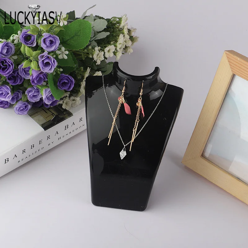 Acrylic Mannequin Necklace Display Bust Stand Jewelry Holder Rack for Necklaces Pendant Earrings Display Stand Shelf