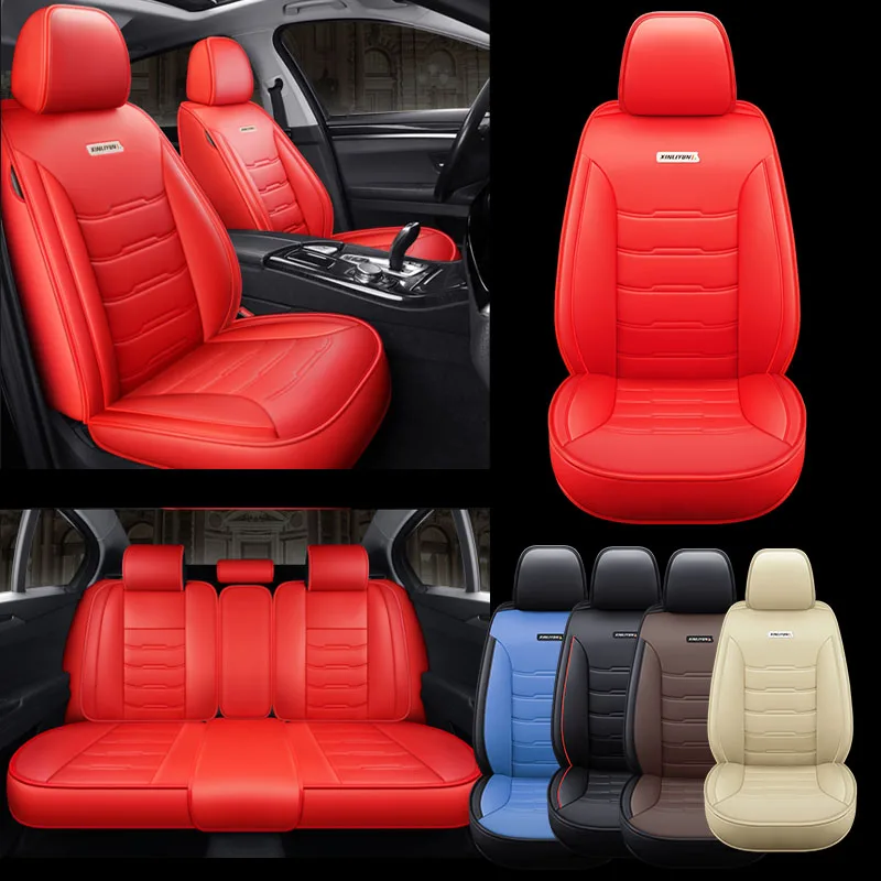 

Full Set Car Seat Covers Luxury Faux Leather Car Seat Covers, Universal Fit Full Coverage Protectors Comfortable & Durable