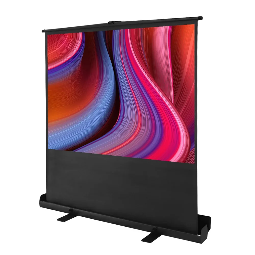 

92-дюймовый ручной проектор с подтягивающим экраном, портативный экран высокой четкости для гостиной, спальни, отеля, школы и офиса