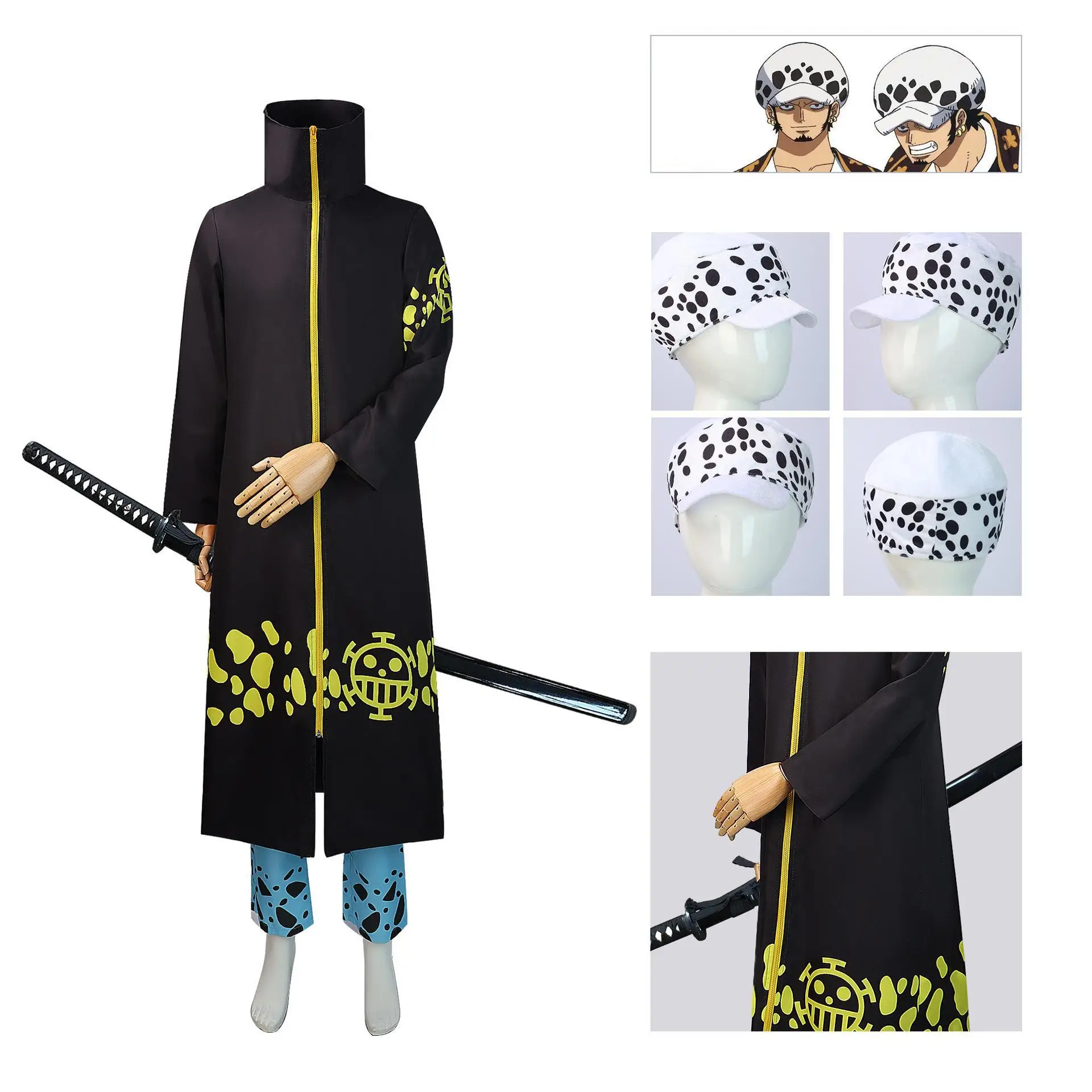 

Trafalgar Law Cosplay Costume Women's Traditional Ethnic Stage Performance Clothing Cross-Border Workwear
