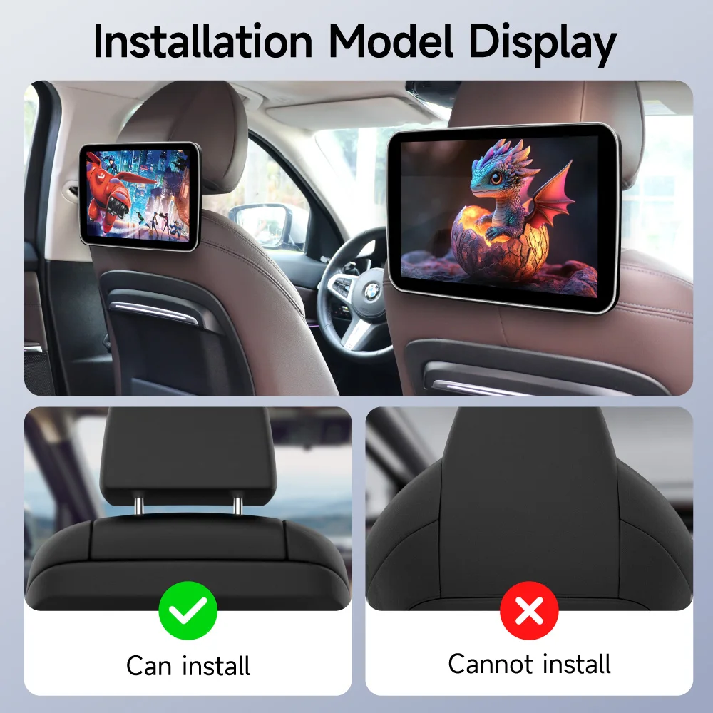 New 13.1 inch Android 12 Car Headrest Monitor IPS TV Display Wireless CarPlay Auto Car Rear Seat Screen Video Player 10 inch