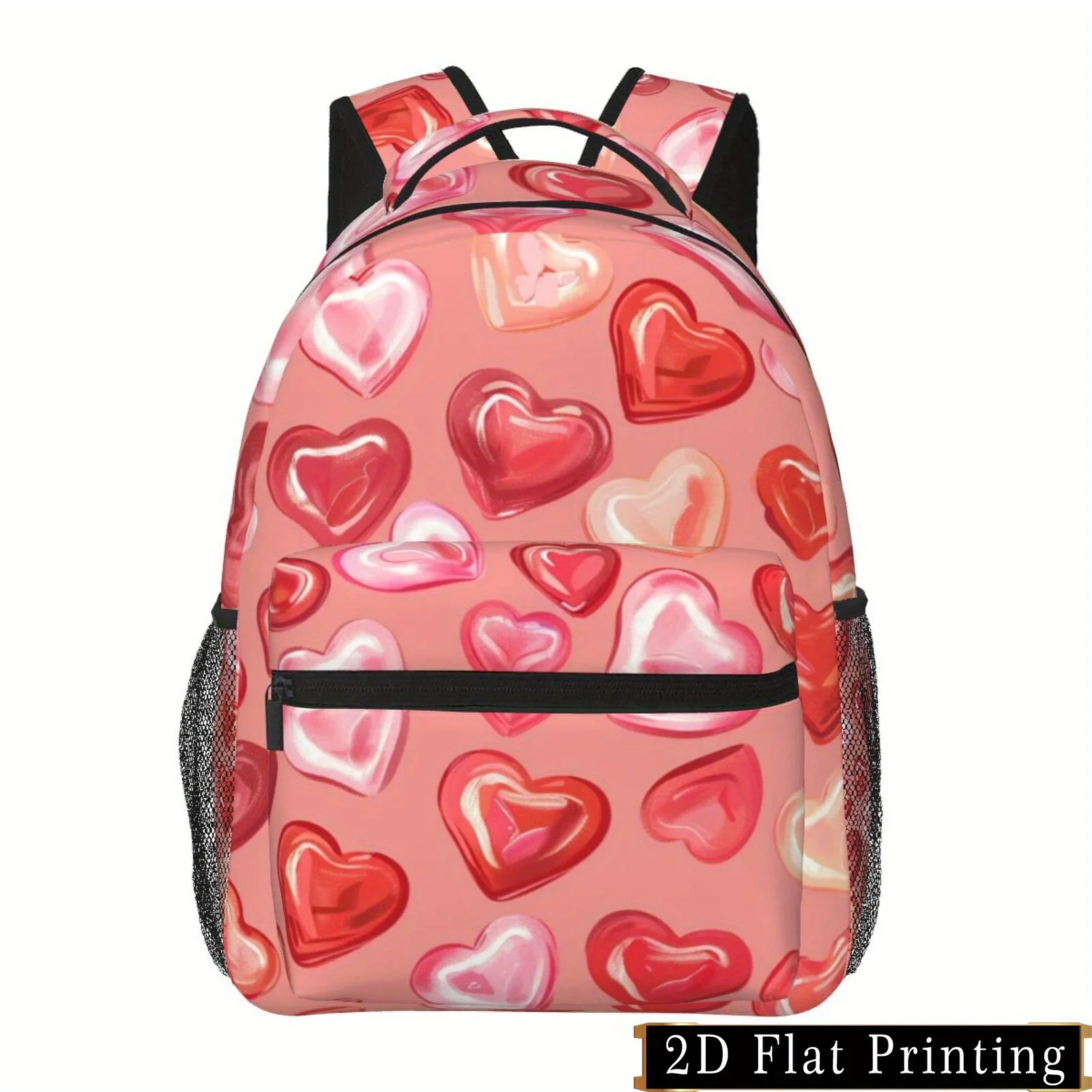 Sweet heart print pattern shoulder and waist protection design backpack fashionable iPad laptop bag with large capacity