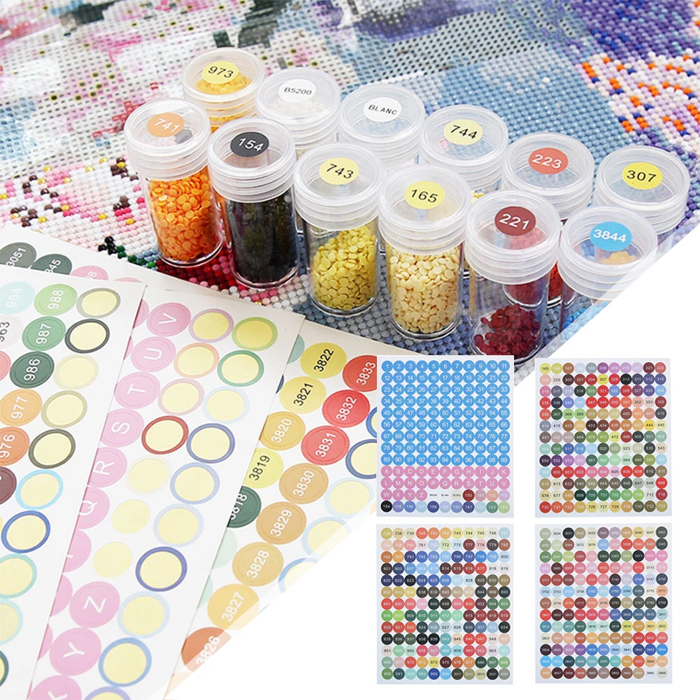 DMC Colors Number Label Stickers for Diamond Painting Storage Box Mosaic Beads Organizer Bottle Tool Cross Stitch Label and Mark