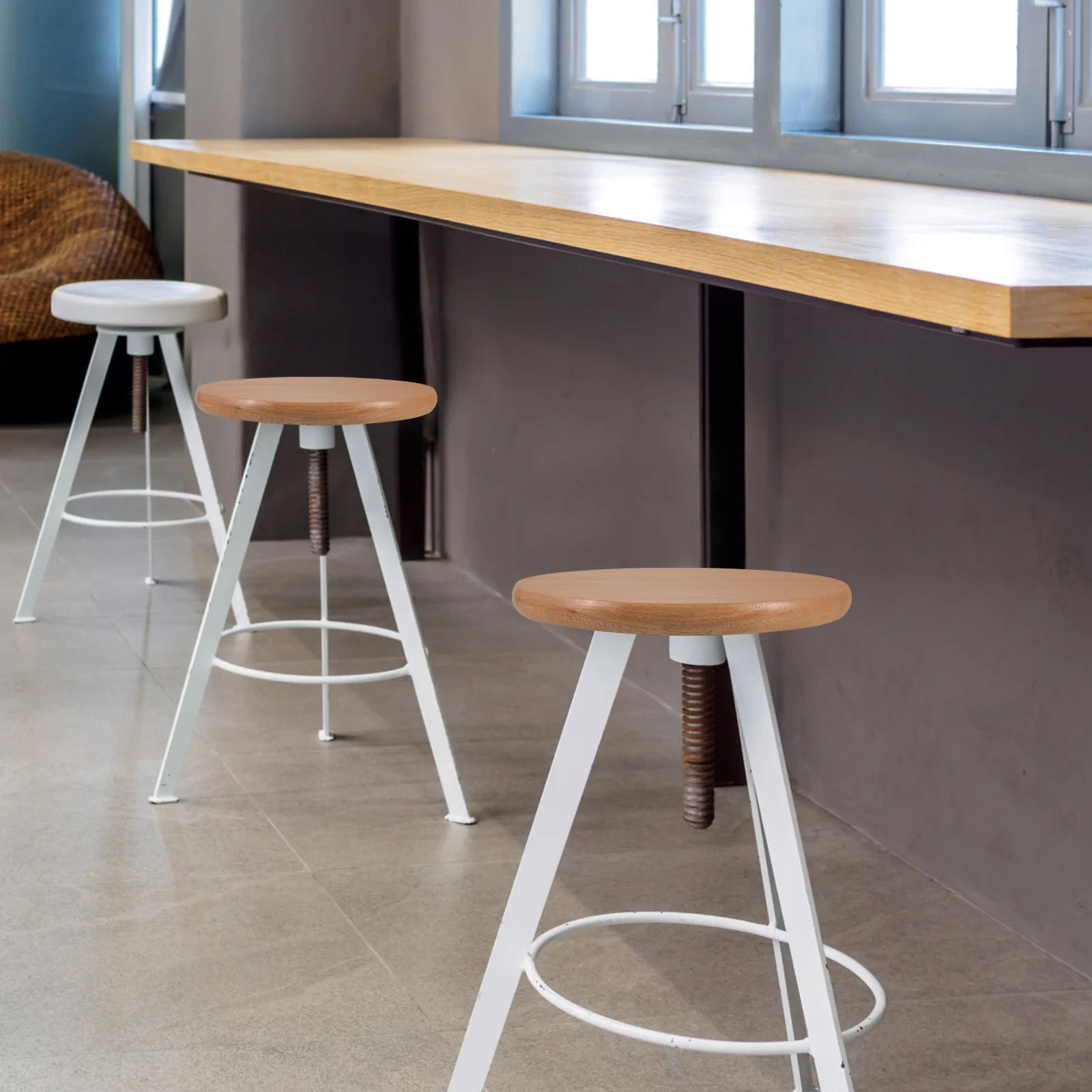 

Round Wooden Stool Seat Replacement Top For Bar Chairs Small Wooden Stools Decorative Home Garden Cafe Bar Furniture Kit