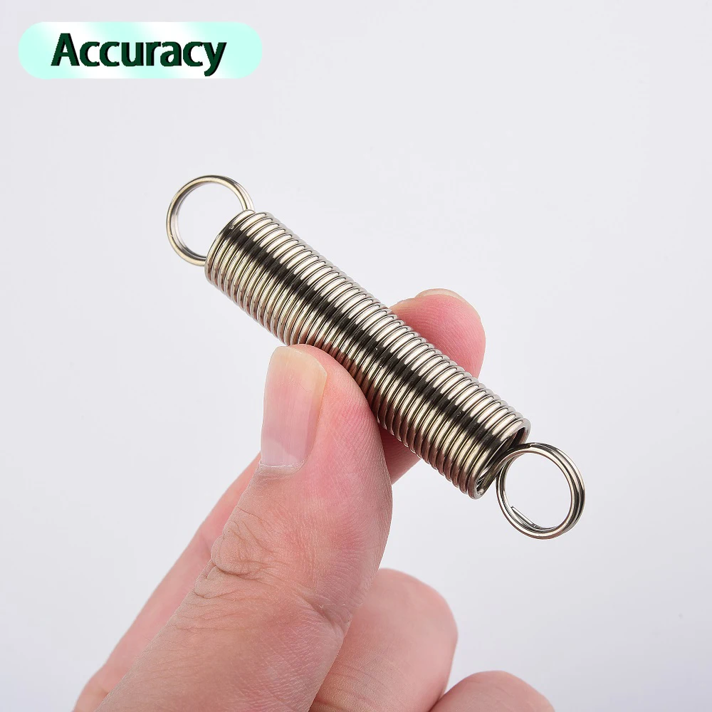 304 Stainless Steel Tension Spring 0.3*3mm Wire Diameter S Hook Round Hook Coil Pullback Extension Tension Metal Spring Wire