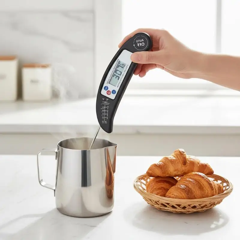 Foldable Digital Food Thermometer Instant Read Fast Response for Cooking Baking Grilling BBQ Smoker Candy Making Kitchen Use