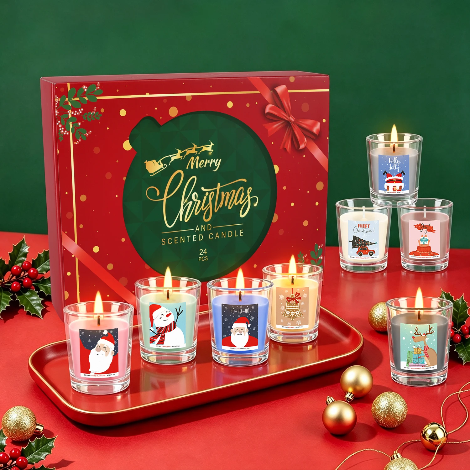 20個入りカウントダウンカラーガラスキャンドルギフトボックス - Home Fragrance Set Gift のレビューと価格