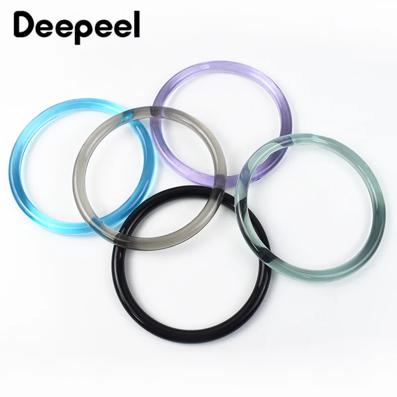 2/4/10 Stuks Deepeel 10 Cm O Ring Acryl Tas Handvat Plastic Ronde Handvatten Voor Handtas riem Keten Portemonnee Diy Handgemaakte Accessoires