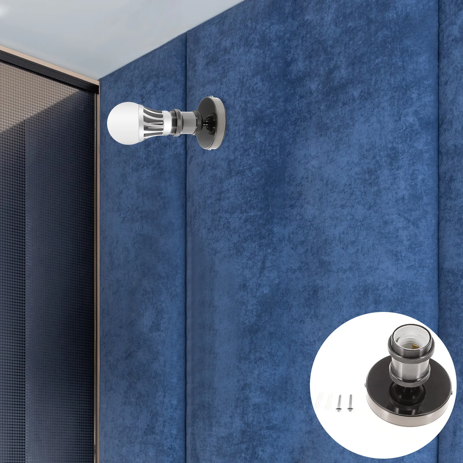 

E27 Vintage Light Bulb Socket Stainless Steel Holder Ceiling Lamp Base for DIY Lighting Repair Kitchen Living Room Bar