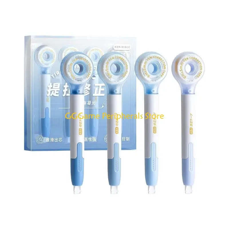 U55B 4Pcs 5mm Correction Tape Roller Pen Correction Tape for Writing