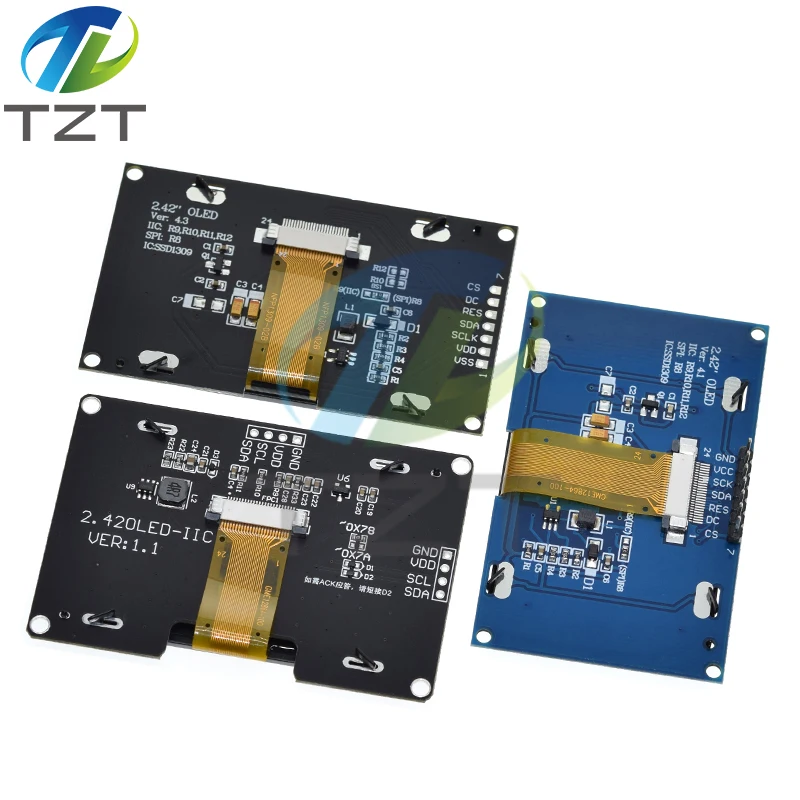 Imagem -06 - Módulo de Exibição Lcd Tzt Oled Interface Serial para Arduino Uno r3 C51 Ssd1309 12864 Pinos Spi Iic I2c 24 242 128x64