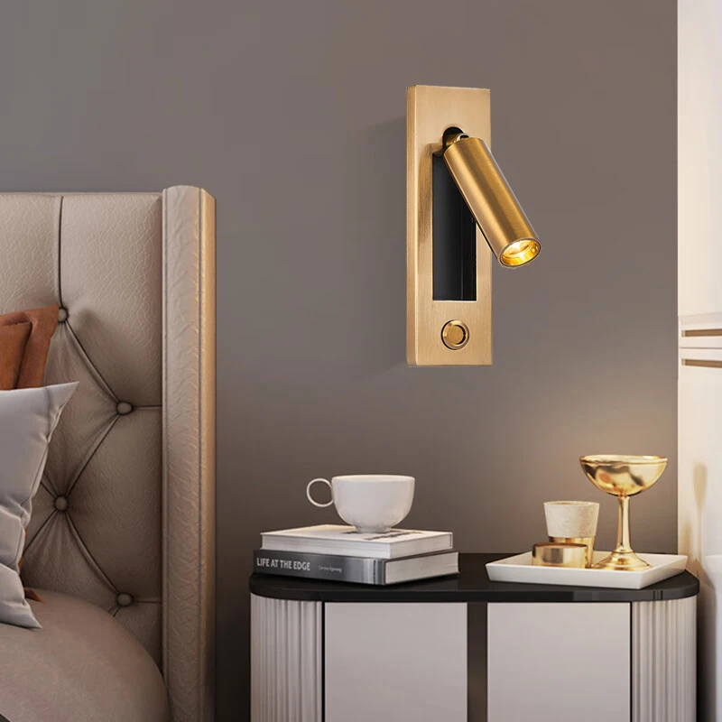 Minimalist Hotel With Switch, Bedside Light, Bedroom Embedded Led Reading Wall Light