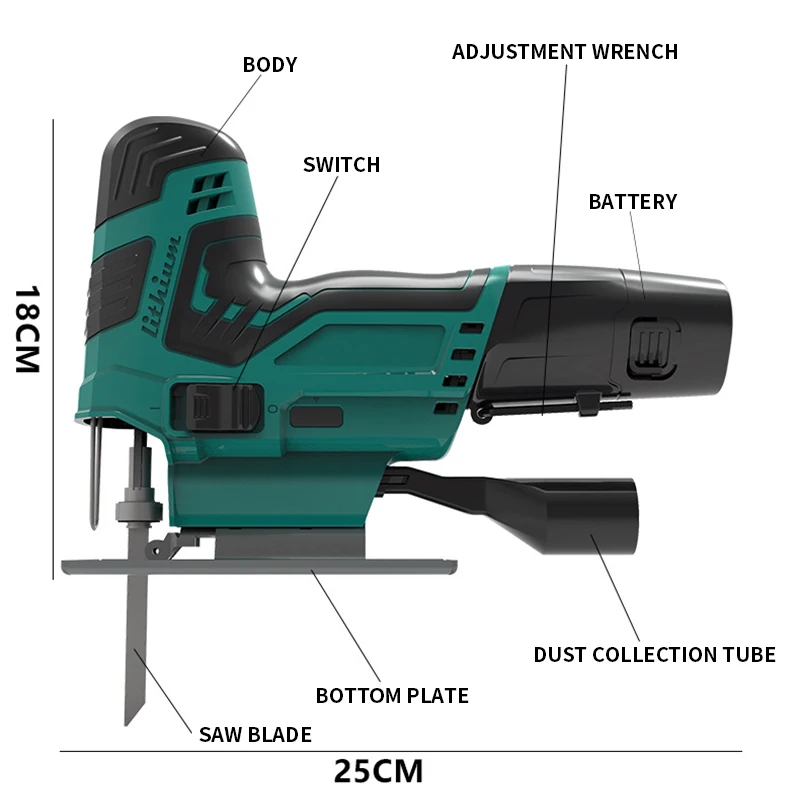 12V Cordless Jigsaw 12V Electric Jig Saw Multi-function Woodworking Drillpro Power Tool for Makita 12V Battery 451W