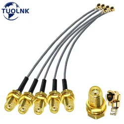 Grey IPX to SMA Cable SMA Female to  UFL Female RF WiFi Pigtail Cable 1.13mm Coaxial Coax Cable Low Loss 6inch (15cm) 5PCS