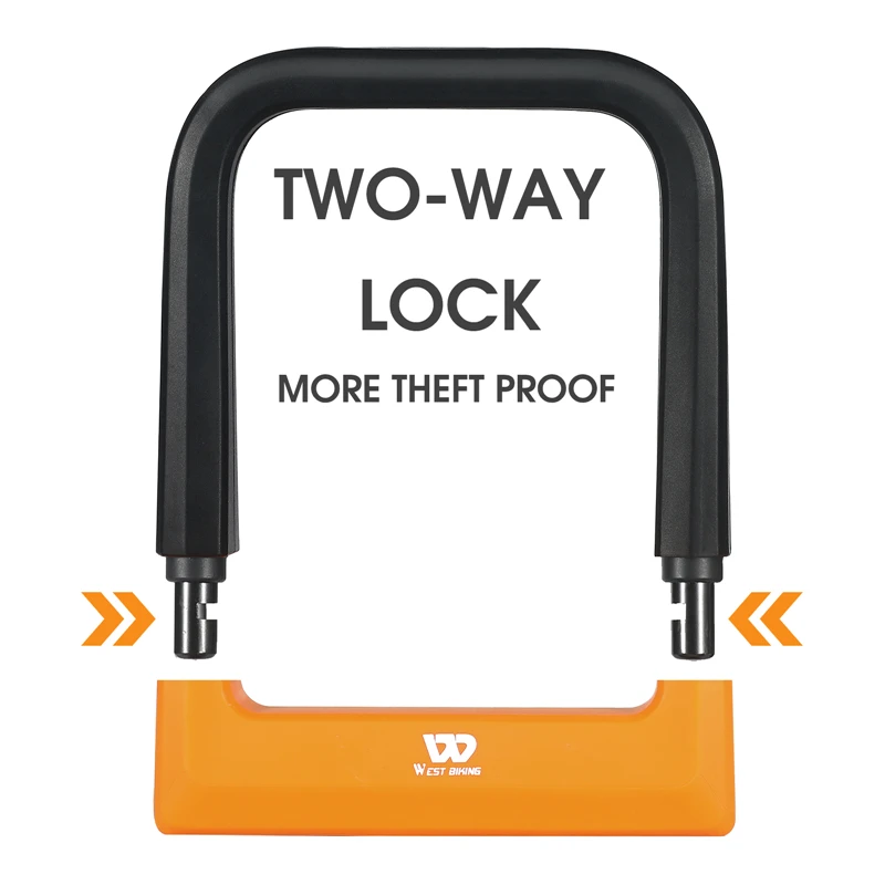 WEST BIKING Bicycle U Lock MTB Road Bike Safety Anti-theft Chain Lock With 3 Keys Motorcycle Cycling Lock Bicycle Accessories