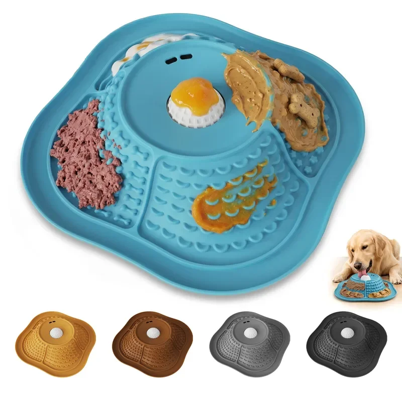 For Silicone Pet Slow Feeder Licking Mat Anti Slip Leak Proof Food Plate For Dogs Cats Universal Slow Eating Puzzle Toy