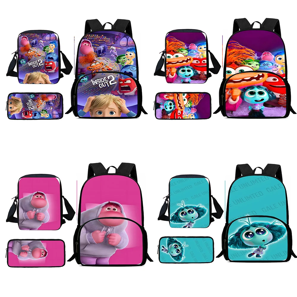 Child Backpacks Anime Inside Out Shoulder Bag Pencil Case Pupil Large Capacity School Bags for Boys Girls Best Gift