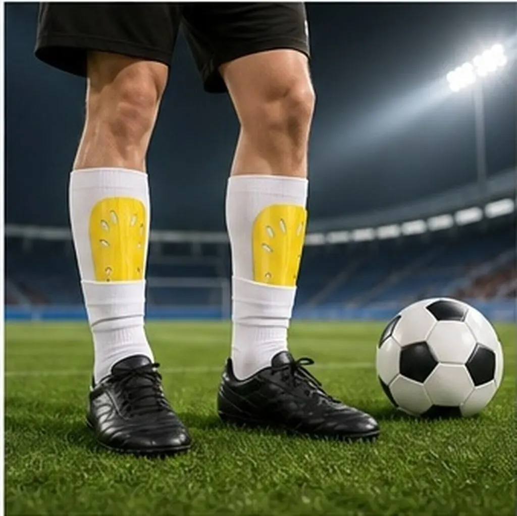 1Pair Adult Shin Guards Protective Calf Guard Lightweight Breathable Soccer Equipment for Men Women Yellow Shin Guards