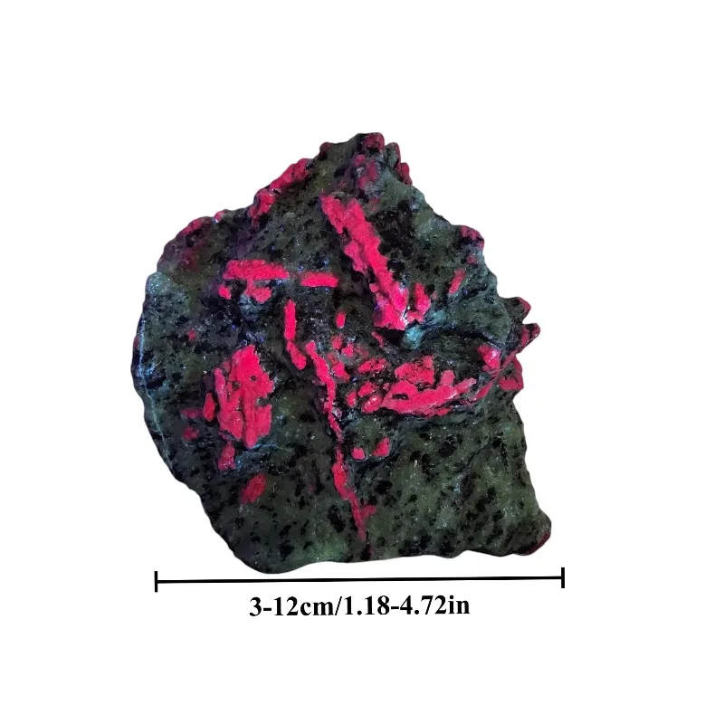 Natural, high-quality Ruby in Zoisite stone - irregularly shaped red and green rough stones, unpolished and rough - view 3