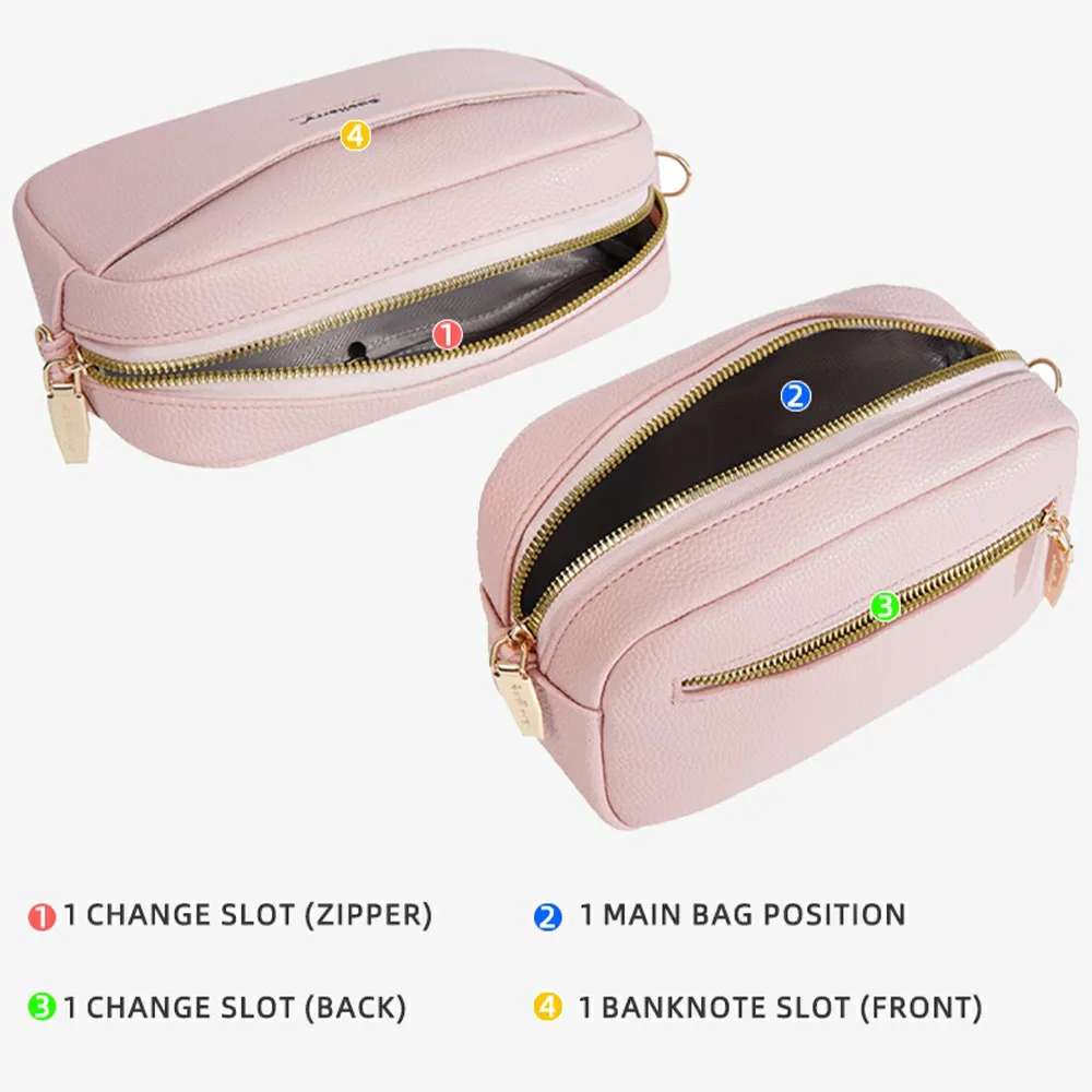 1Pc-Baellerry Women's Portable Crossbody Bag with Lychee Pattern, Solid Color Mini Shoulder Bag with Geometric Print and Adjustable Wide Shoulder Strap, Preferred Gift for Women and Girls