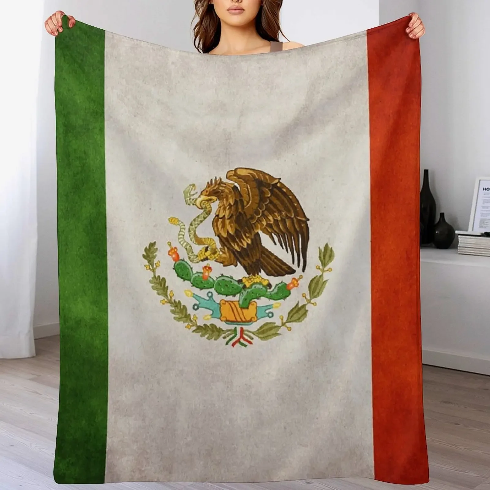Mexico Mexican Flag National Flag of Mexico Throw Blanket Outdoor Soft Blanket for Picnic Beach Camping