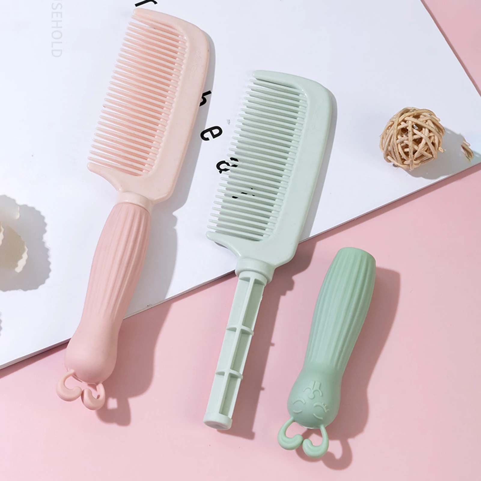 

Мультяшная антистатическая расческа для завивки волос, портативная милая расческа для распутывания волос с мягкой щетиной для утолщенных волос, густые волнистые волосы