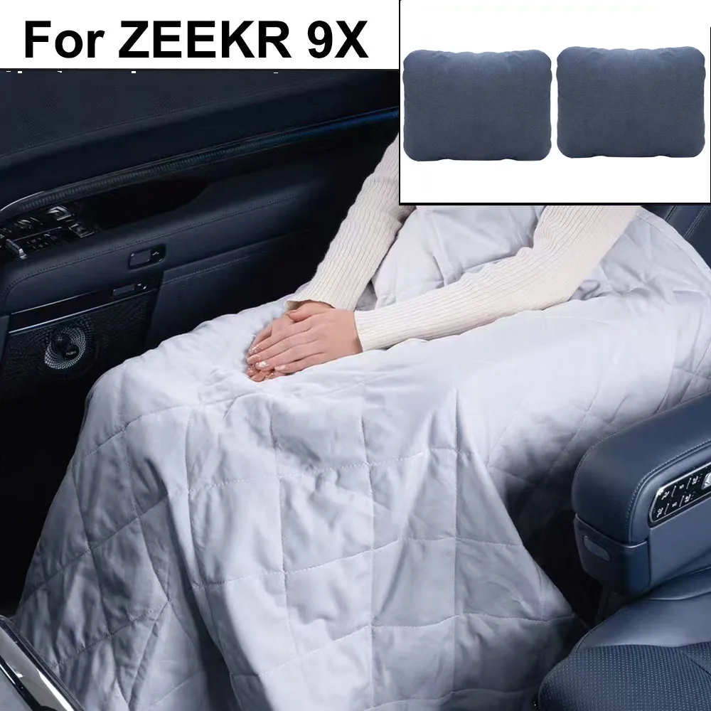 Fit For ZEEKR 9X 2025 2026 Multi Functional Air Conditioning Pillow Blanket Waist Support 2-in-1 Folding Detachable And Washable